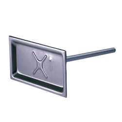 Placa base Placa base, con perno soldado, 110 mm largo y tapa protectora, galvanizada